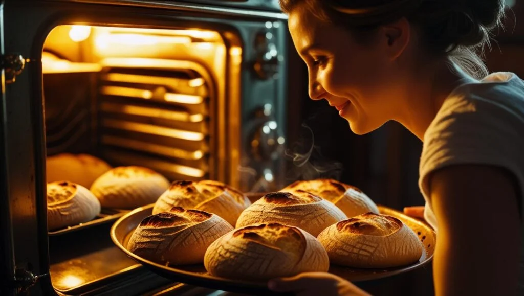 🌿 Memórias Afetivas e Bem-Estar: O Sabor do Equilíbrio na Vida 21 por favor faca uma mae pegando uma forma de pao quentinho do forno 1 1024x579 1
